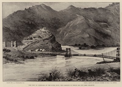 The Fort of Chakdara on the River Swat, the Garrison of which has just been Relieved by Charles J. Staniland